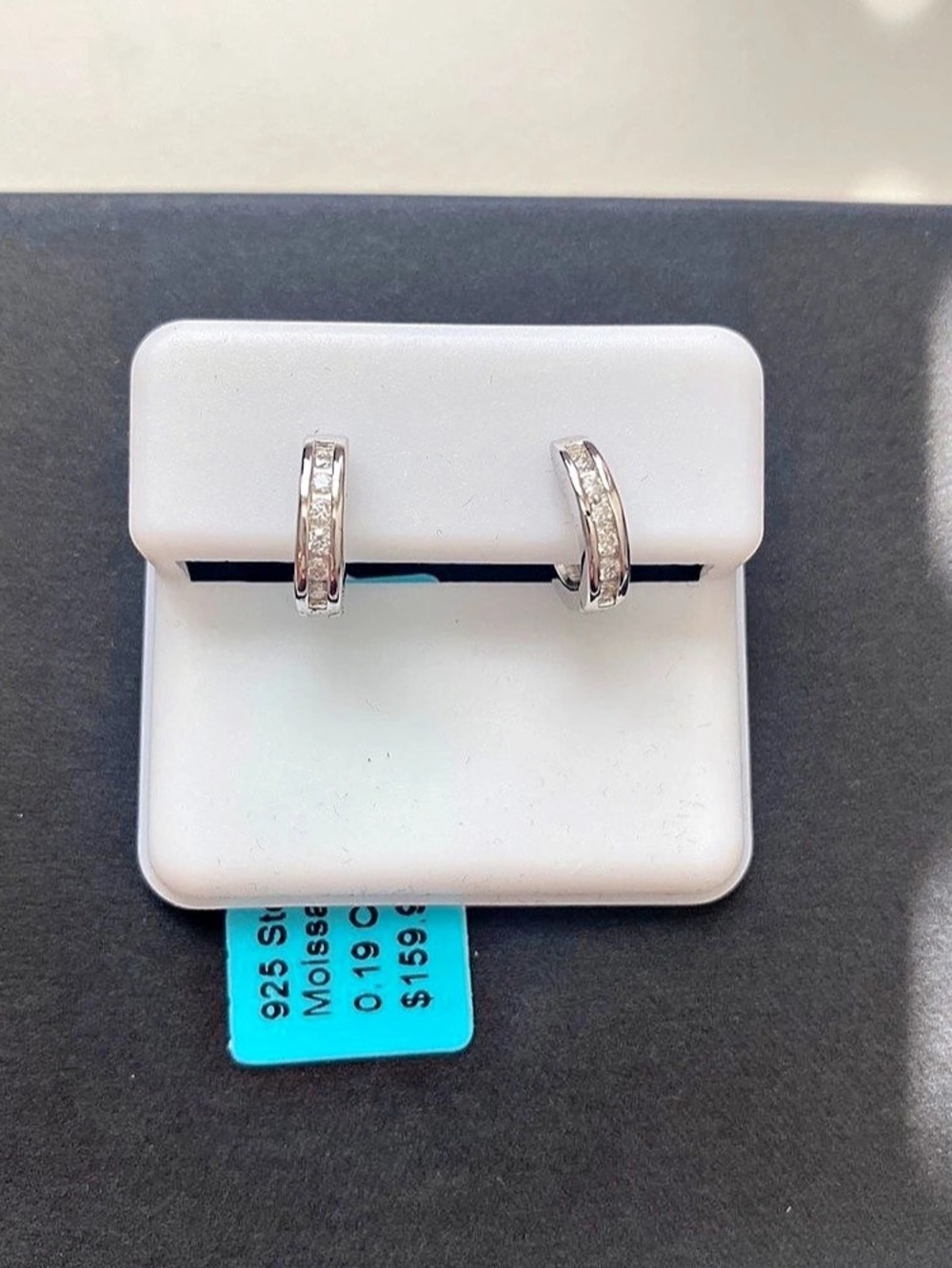 Dainty Moissanite Huggie Earrings